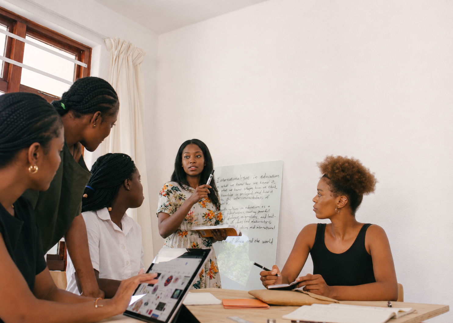 Adults participating in a financial literacy workshop